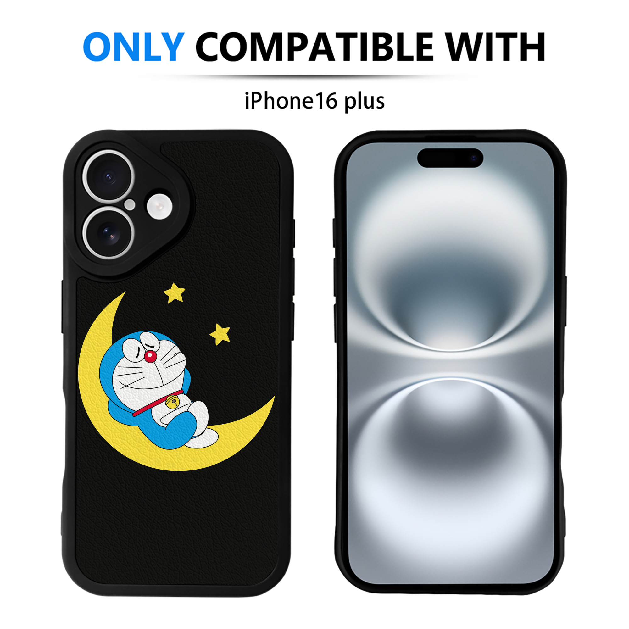 （画像用） ドラえもん Doraemon 【iPhone 16シリーズ対応】シリコンスマホケース（レザー調） 材質：シリコン